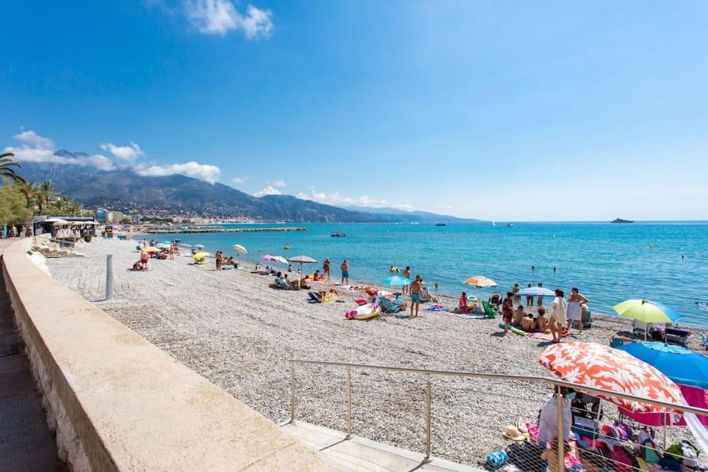 La Perle 2 P Terrasse Vue Mer 1Min Plage Clim Roquebrune-Cap-Martin Luaran gambar