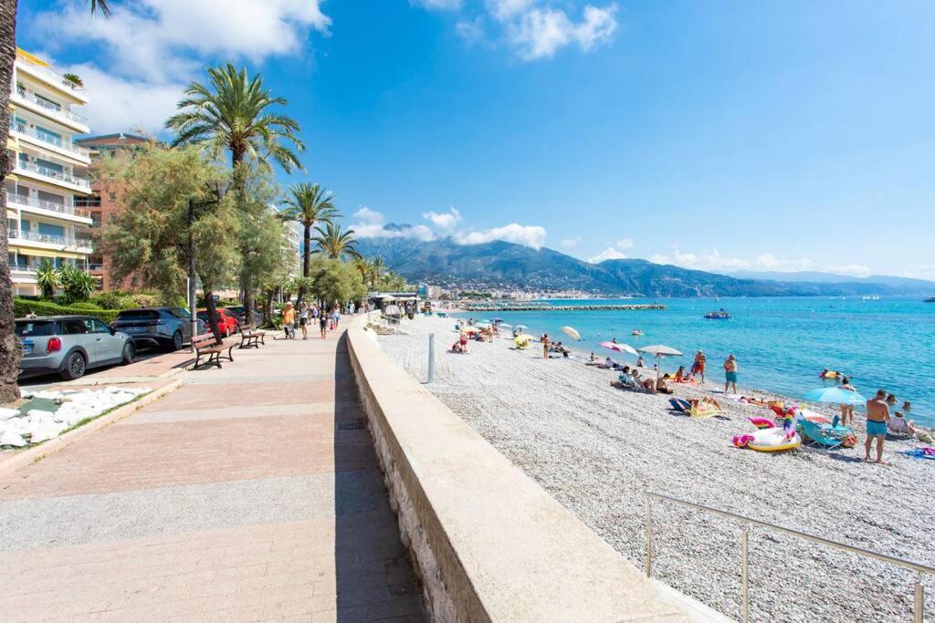 La Perle 2 P Terrasse Vue Mer 1Min Plage Clim Roquebrune-Cap-Martin Luaran gambar
